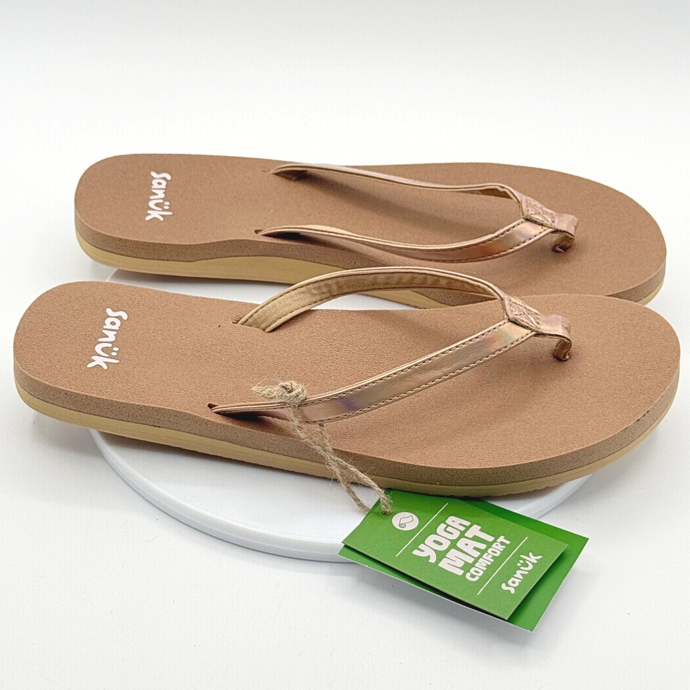 Sanuk Yoga Joy 2 Flip Flop Sandals 'Iridescent' / Size 7 Womens / Memory Foam